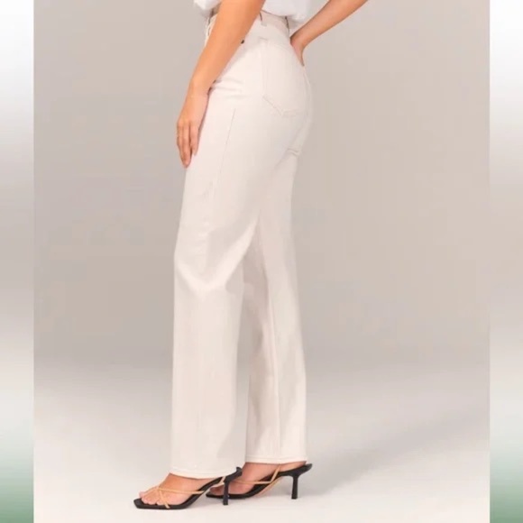 Abercrombie 90’s relaxed high rise Mixed Fabric Jeans NEW without tags SHORT - Picture 5 of 6